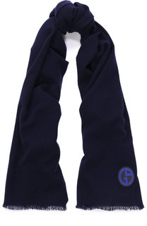 Кашемировый шарф с логотипом бренда Giorgio Armani