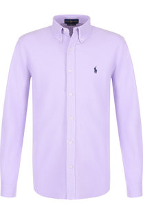 Хлопковая рубашка с воротником button down Polo Ralph Lauren