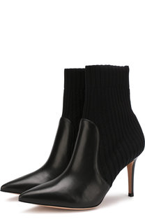 Кожаные ботильоны Katie с текстильной отделкой Gianvito Rossi