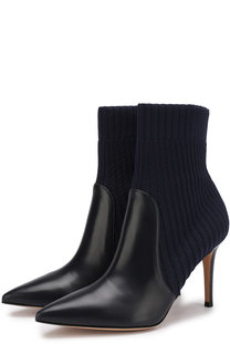 Кожаные ботильоны Katie с текстильной отделкой Gianvito Rossi