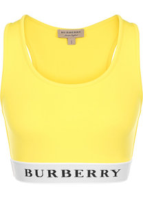 Укороченный топ с логотипом бренда Burberry