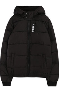 Стеганая куртка на молнии с капюшоном DKNY
