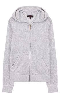Хлопковый кардиган на молнии с капюшоном Juicy Couture