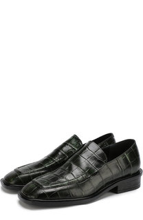Кожаные лоферы с тиснением под крокодила Dries Van Noten