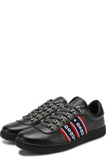 Кожаные кеды на шнуровке Dsquared2