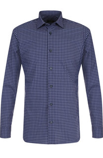 Хлопковая рубашка с воротником кент Z Zegna