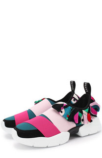 Текстильные кроссовки с эластичными лентами Emilio Pucci