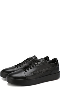 Кожаные кеды на шнуровке Santoni