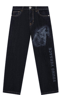 Джинсы прямого кроя с принтом Young Versace