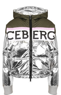 Куртка на молнии с капюшоном и логотипом бренда Iceberg
