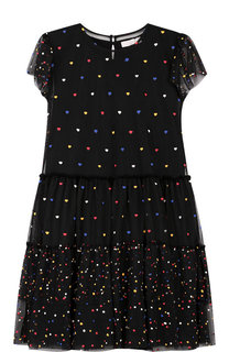 Платье с прозрачной отделкой и вышивкой Stella McCartney
