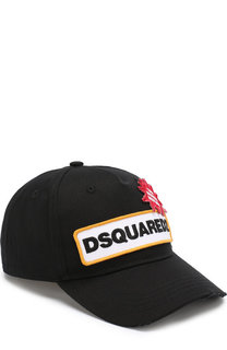 Хлопковая бейсболка с вышивкой Dsquared2
