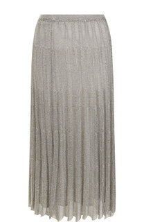 Шелковая юбка-миди с эластичным поясом Ralph Lauren
