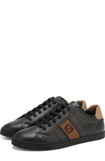Кожаные кеды на шнуровке Fendi