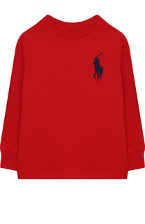 Хлопковый лонгслив с нашивкой Polo Ralph Lauren