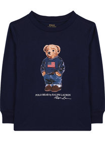 Хлопковый лонгслив с принтом Polo Ralph Lauren