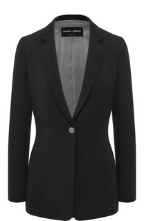 Приталенный однотонный жакет на одной пуговице Giorgio Armani