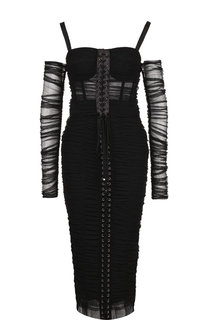 Приталенное платье со шнуровкой на бретельках Dolce & Gabbana