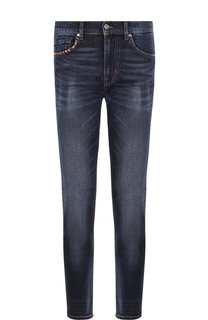 Джинсы прямого кроя с потертостями 7 For All Mankind