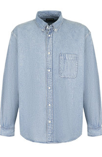 Хлопковая рубашка с воротником button down Balenciaga