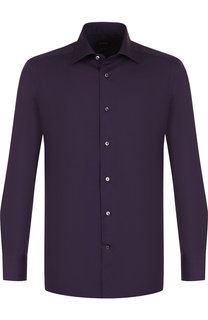 Хлопковая сорочка с воротником кент Ermenegildo Zegna