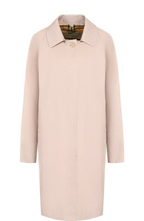 Однотонное хлопковое пальто прямого кроя Burberry