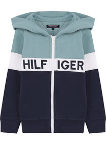 Хлопковый кардиган на молнии с капюшоном Tommy Hilfiger