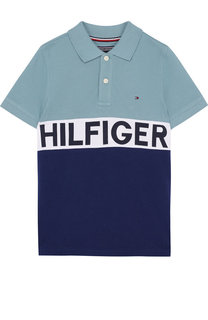 Хлопковое поло с контрастной отделкой Tommy Hilfiger