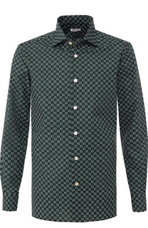 Хлопковая сорочка с воротником кент Kiton