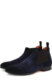 Однотонные замшевые челси Santoni
