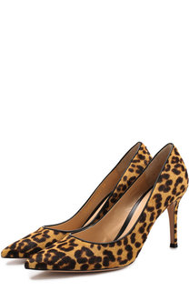 Кожаные туфли Gianvito 85 с меховой отделкой Gianvito Rossi