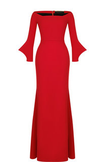 Однотонное платье-макси с вырезом-лодочка Roland Mouret