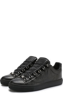 Высокие кожаные кеды на шнуровке Balenciaga