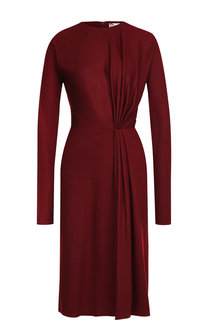 Шерстяное платье с круглым вырезом и драпировкой Lanvin