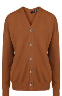 Однотонный шерстяной кардиган на пуговицах Junya Watanabe