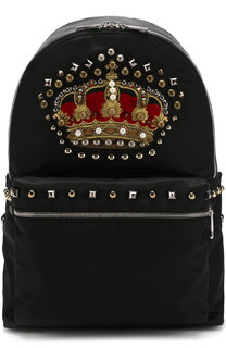 Текстильный рюкзак Vulcano с кожаной отделкой Dolce & Gabbana