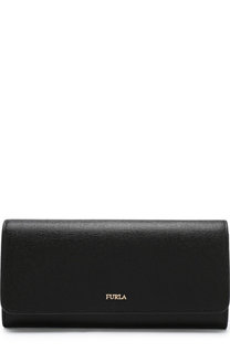 Кожаный кошелек с клапаном и логотипом бренда Furla