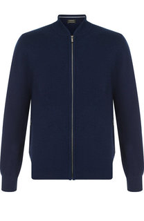 Кашемировый кардиган на молнии с воротником-стойкой Z Zegna