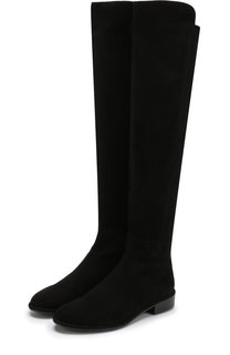 Замшевые ботфорты на низком каблуке Stuart Weitzman