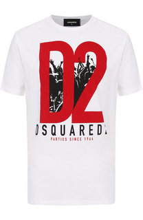Хлопковая футболка с принтом Dsquared2