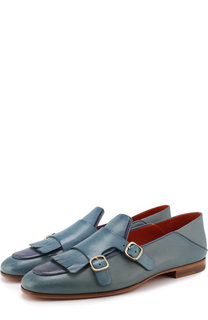 Кожаные монки с бахромой Santoni