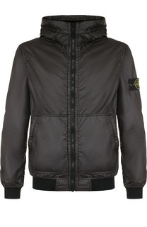 Бомбер на молнии с капюшоном Stone Island