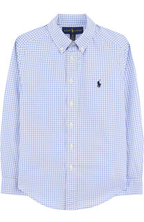 Хлопковая рубашка с воротником button down Ralph Lauren