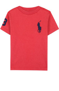 Хлопковая футболка с логотипом бренда Polo Ralph Lauren