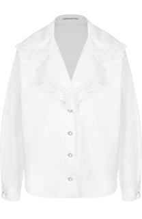 Хлопковая блуза с кружевной отделкой Alessandra Rich