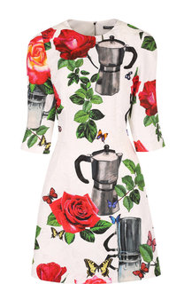 Приталенное мини-платье с ярким принтом Dolce & Gabbana