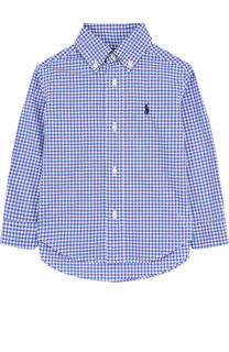 Хлопковая рубашка с воротником button down Ralph Lauren