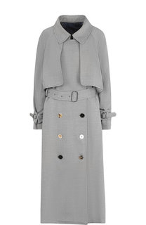 Однотонное шерстяное пальто с поясом Golden Goose Deluxe Brand