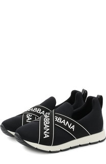 Текстильные кроссовки с контрастной эластичной отделкой Dolce & Gabbana