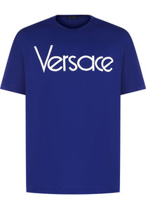 Хлопковая футболка с круглым вырезом Versace